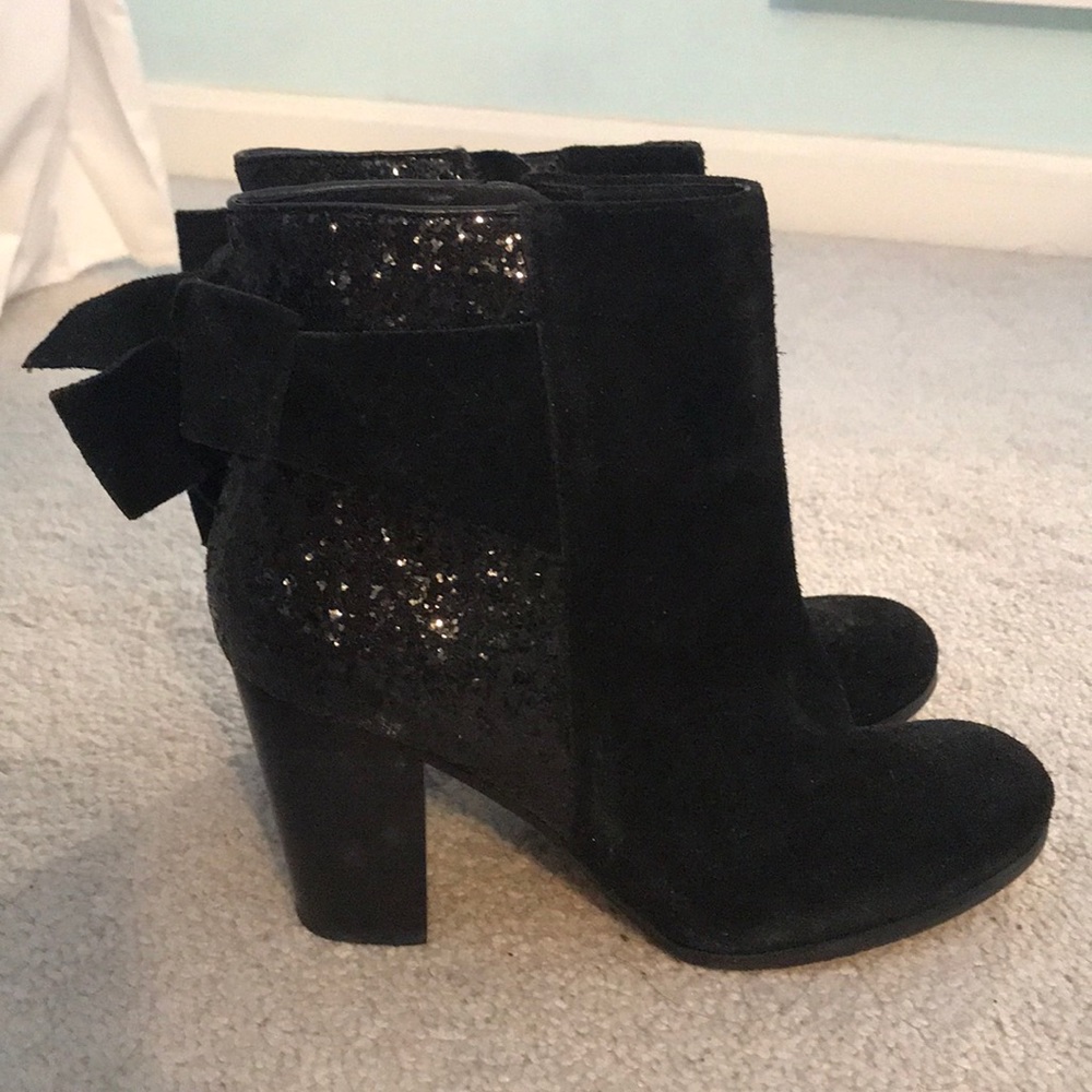 Kate Spade Landon Glitter Suede Ankle Boots